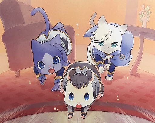 Cat Gaelio and McGillis running after Ein who is a hamster