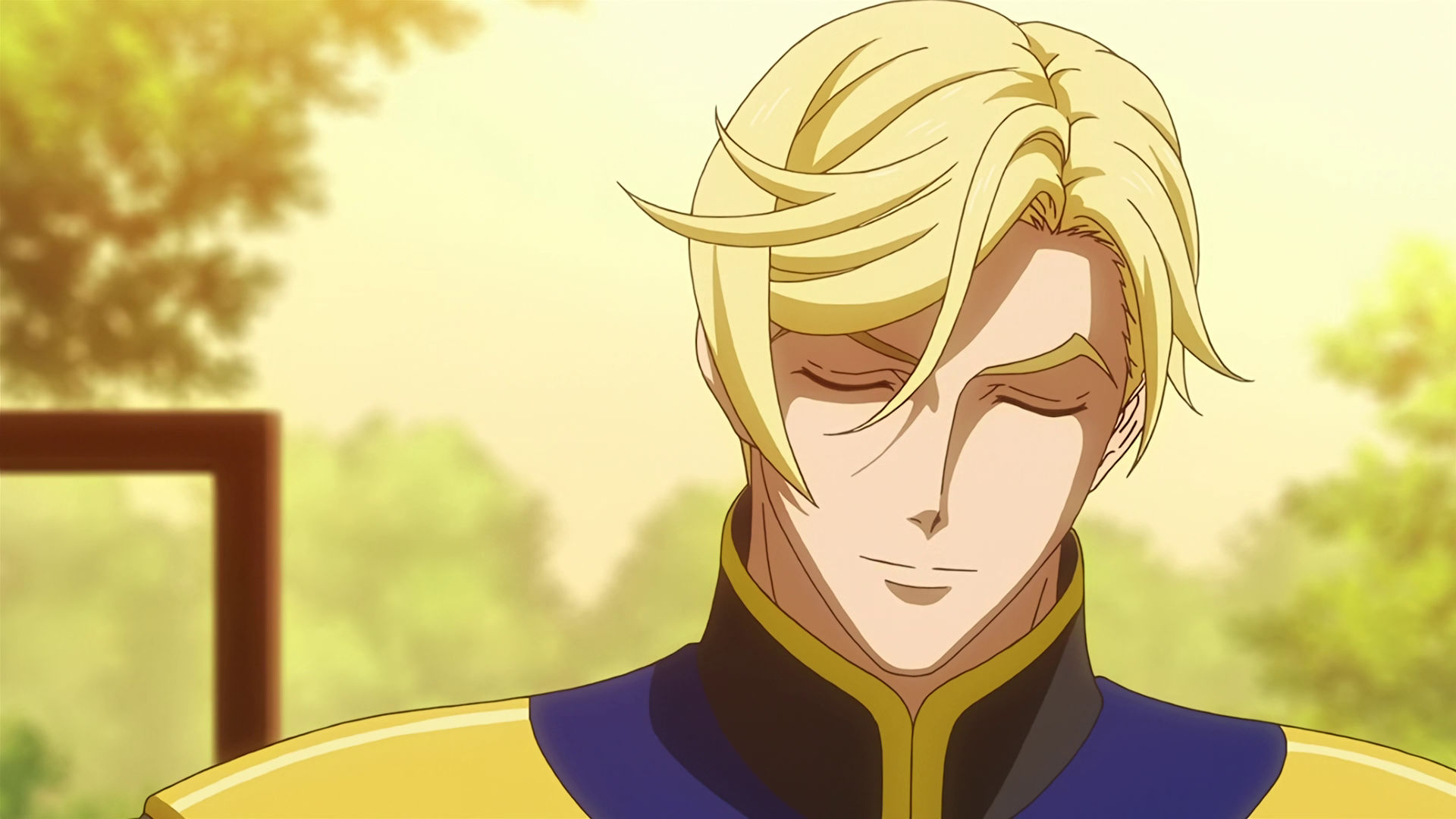 McGillis smilling with his eyes closed.