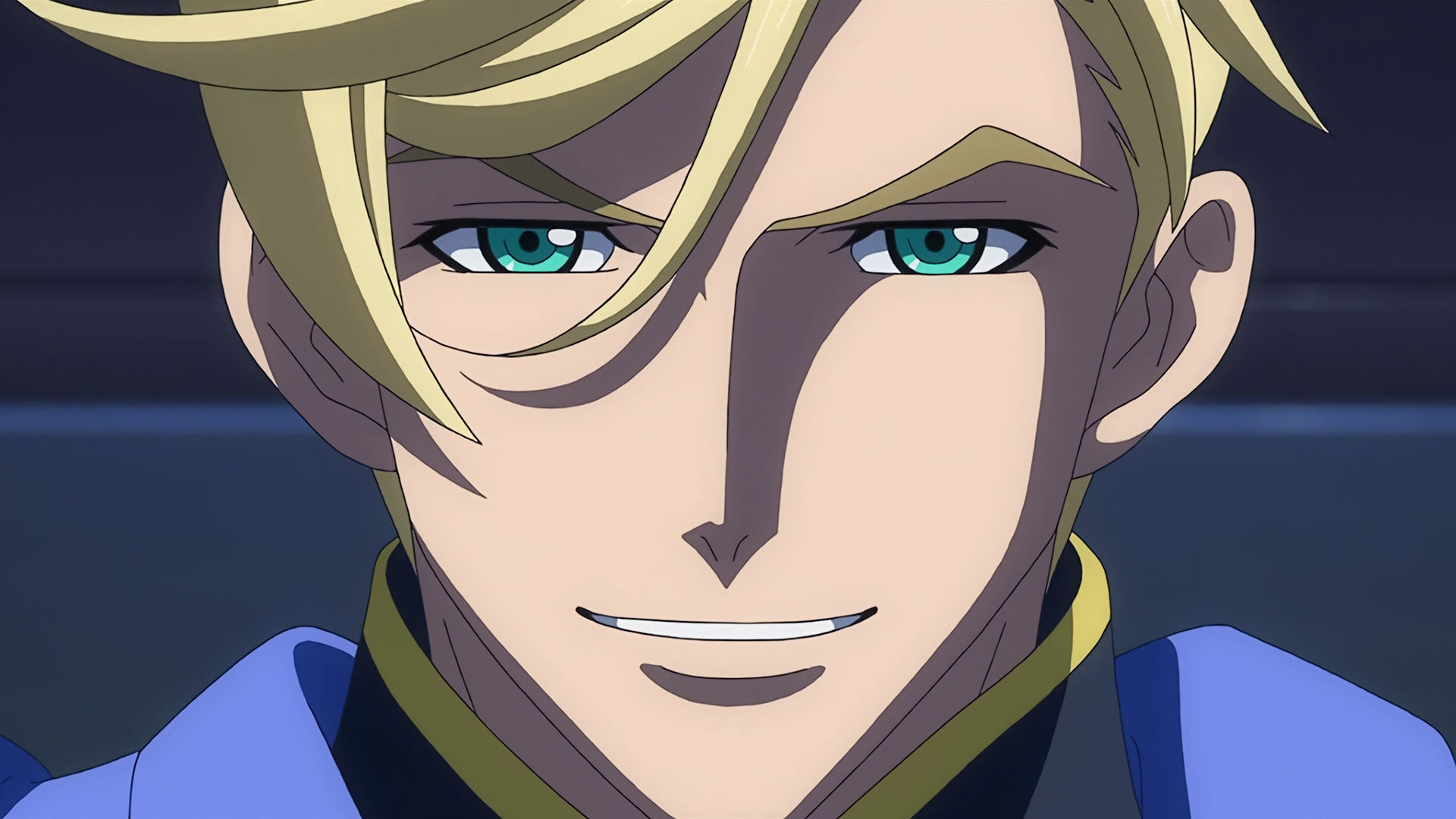 A closeup of McGillis face, he is smiling