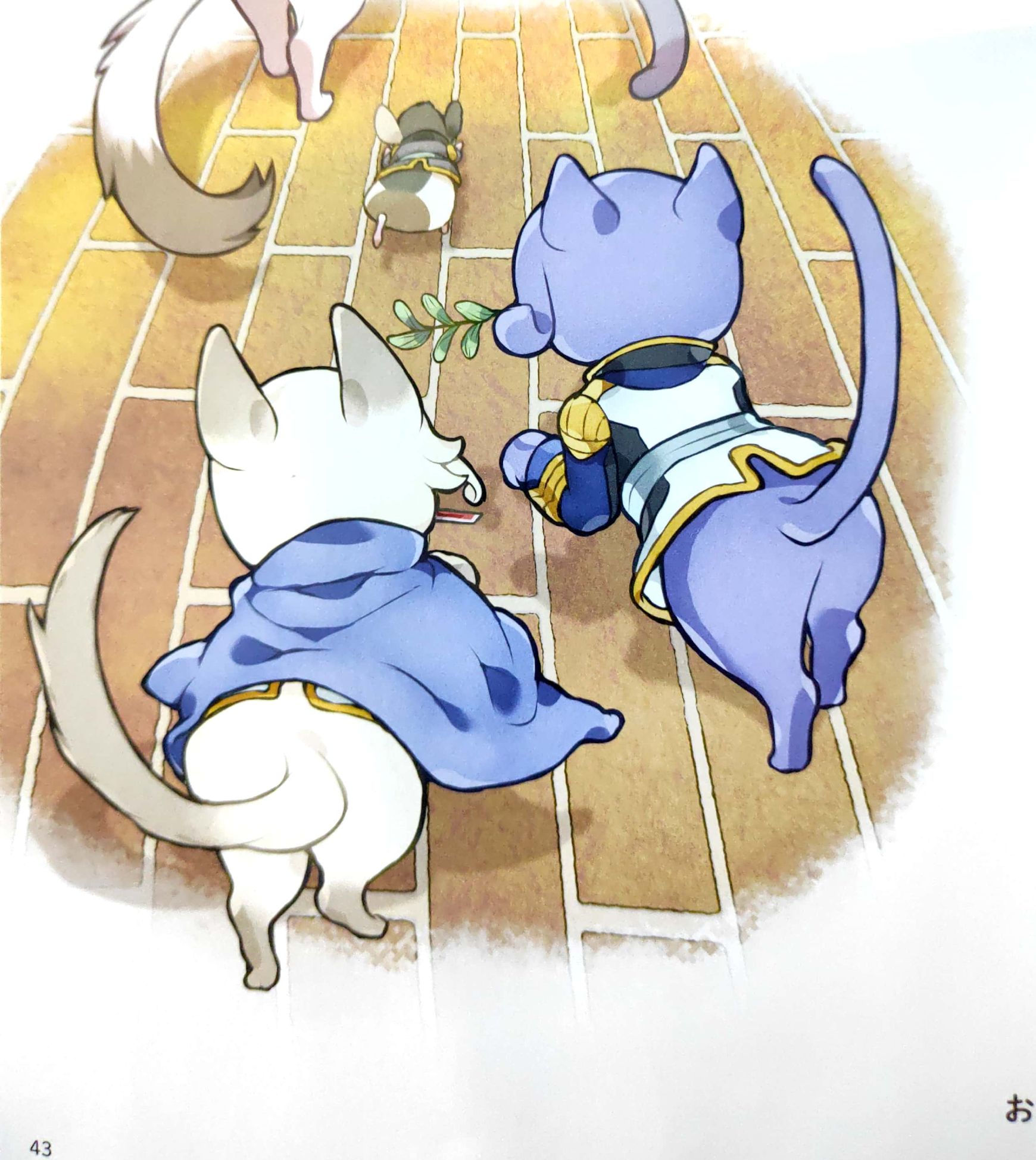 Cat McGillis and cat Gaelio following hamster Ein
