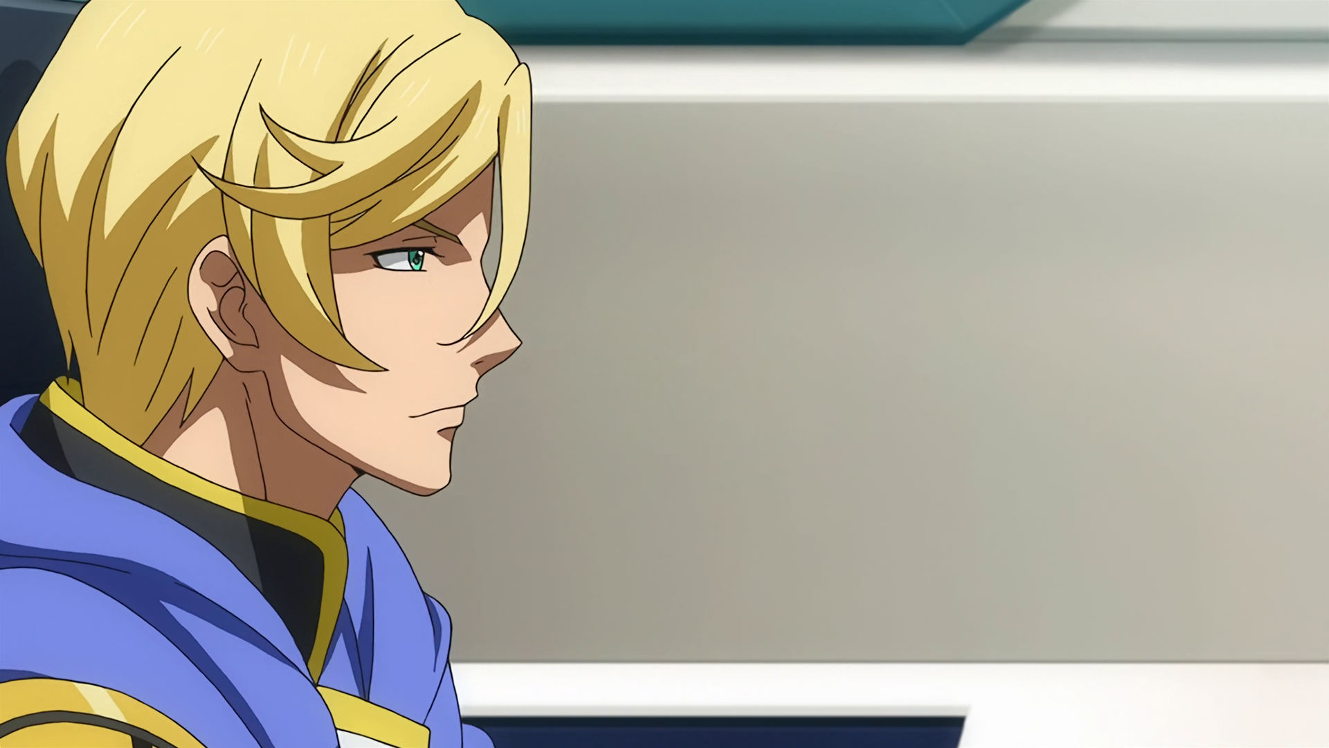 A sideview of McGillis, he looks serious.
