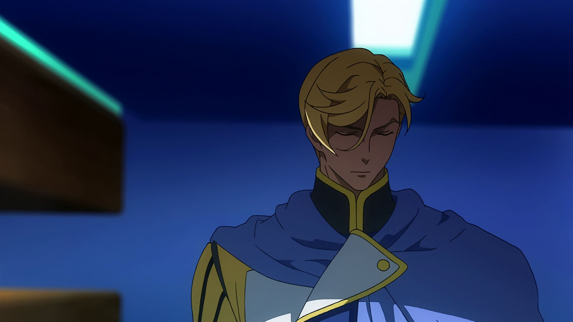 McGillis in a poorly lit room with his eyes closed