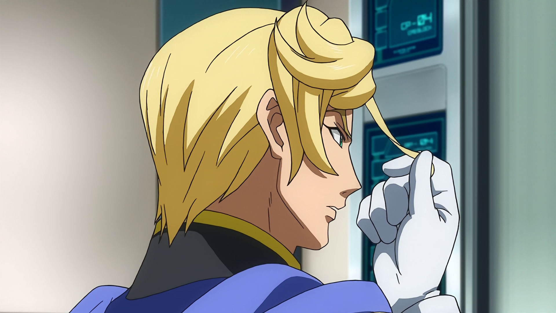 McGillis playing with his hair.