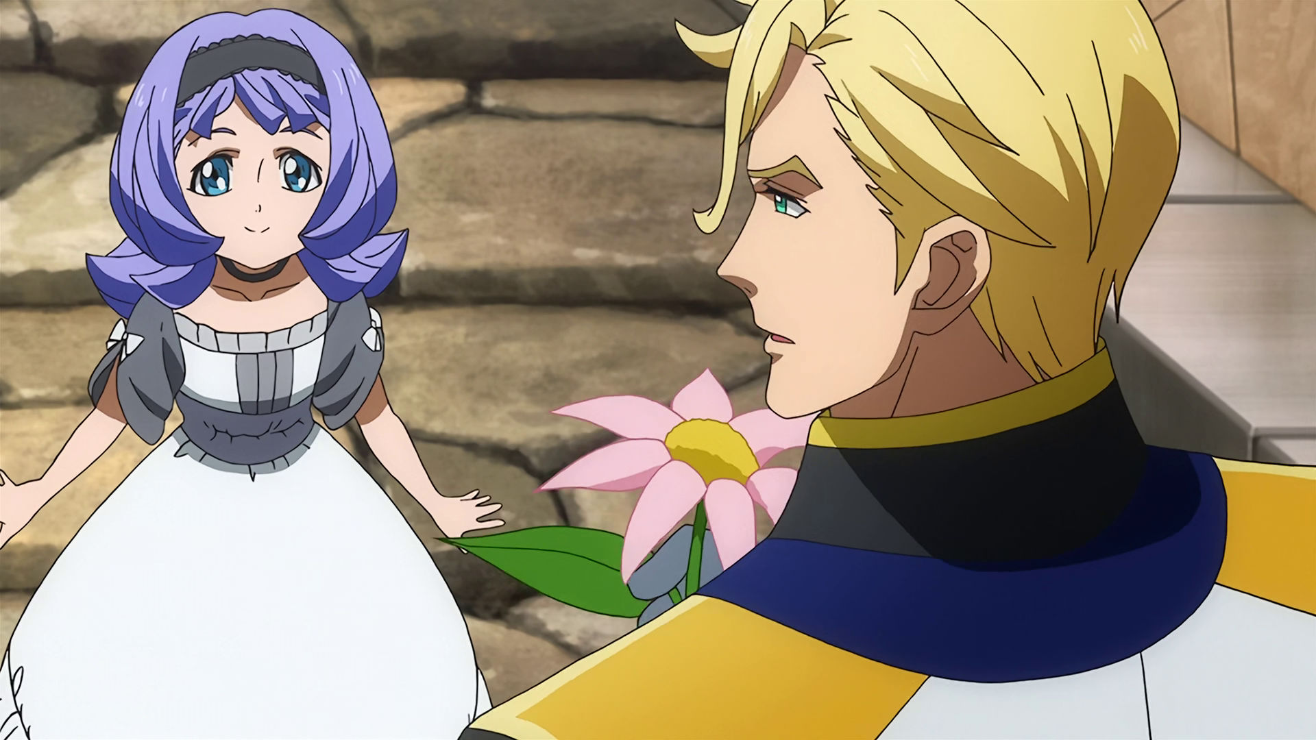 McGillis giving Almiria a flower.