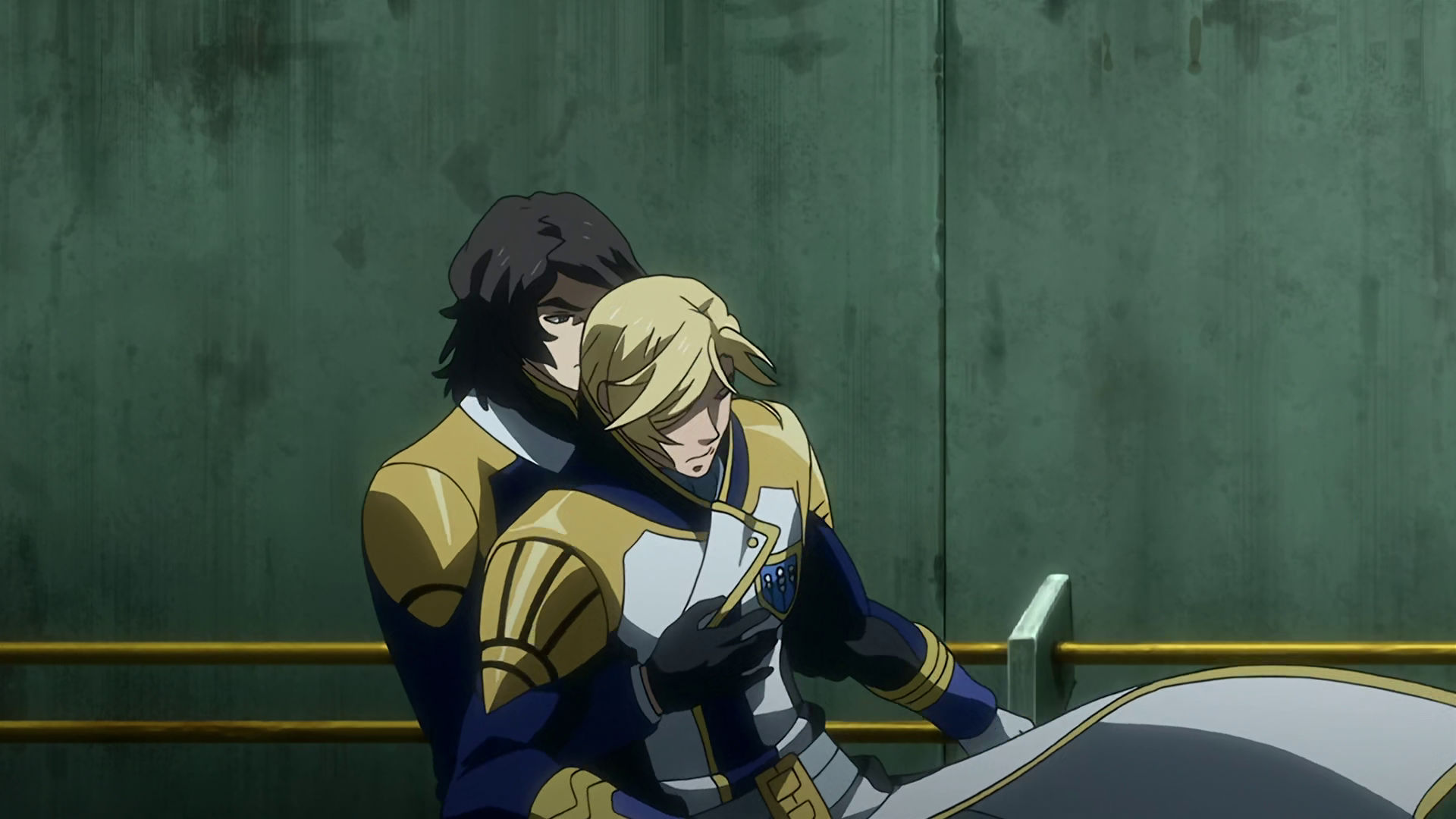 Isurugi holding McGillis who is falling
