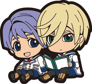 A chibi drawing of a young Gaelio sitting besides a young McGillis who is reading a book.