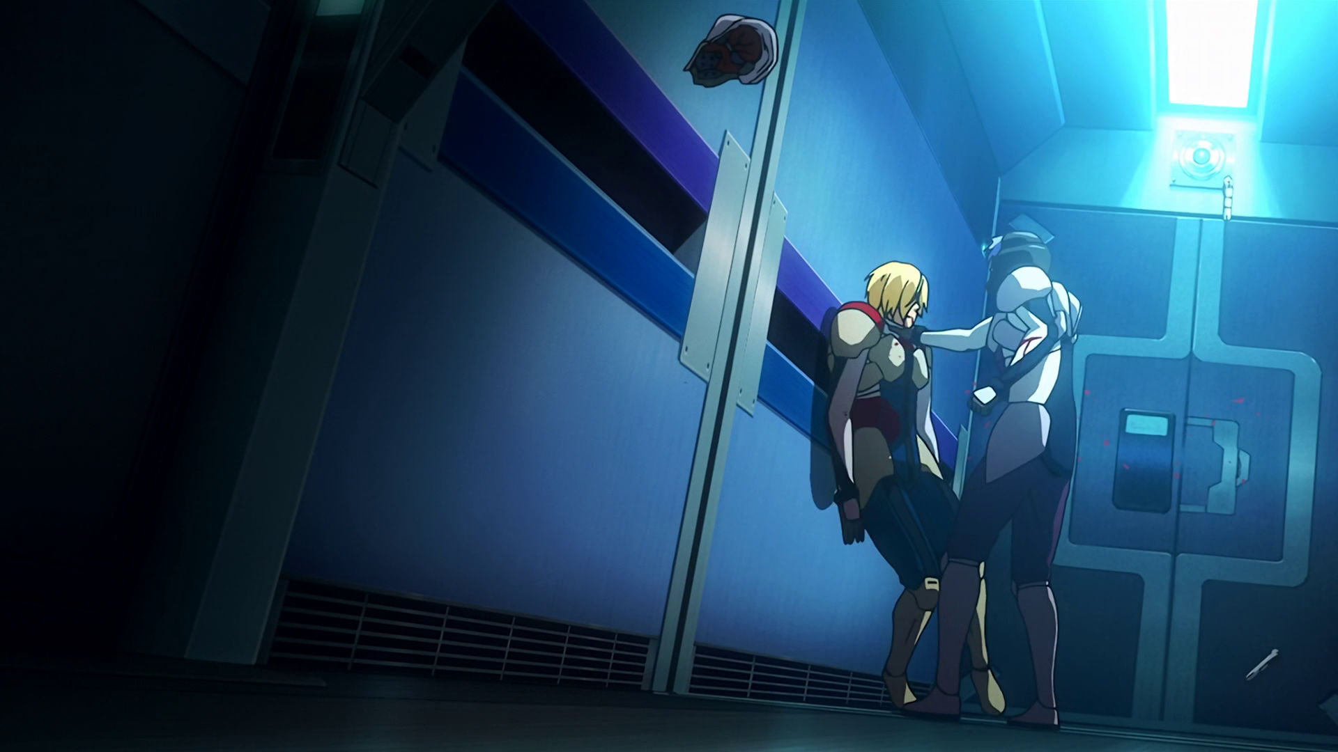 Gaelio holding a dying McGillis by his neck